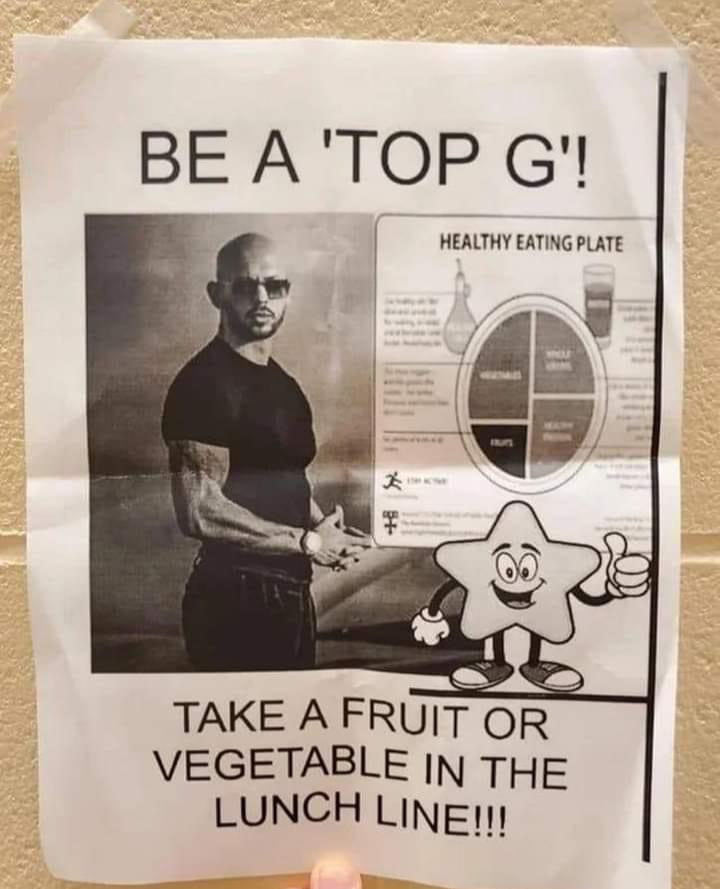 High Quality Be a top G take a fruit or vegetable Blank Meme Template