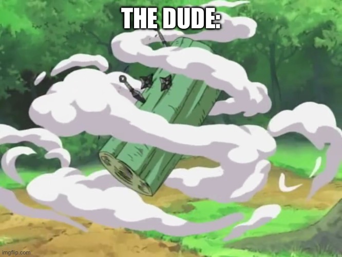 Substitution Jutsu | THE DUDE: | image tagged in substitution jutsu | made w/ Imgflip meme maker