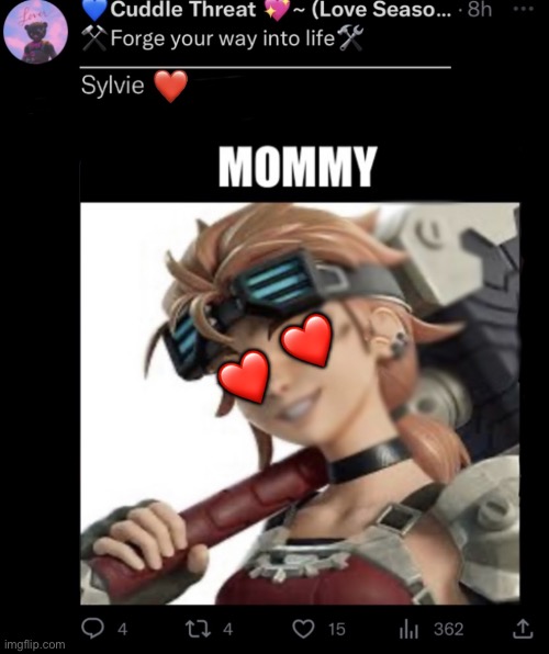 Mommy Sylvie | ❤️; ❤️ | image tagged in mommy sylvie,fortnite meme | made w/ Imgflip meme maker