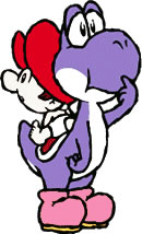 Purple Yoshi & baby Mario Blank Meme Template