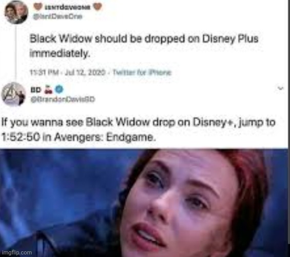 Lmao | image tagged in black widow | made w/ Imgflip meme maker