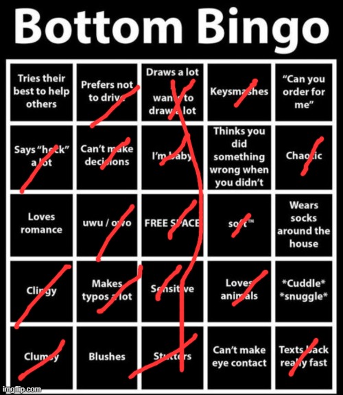 Bottom Bingo | image tagged in bottom bingo | made w/ Imgflip meme maker