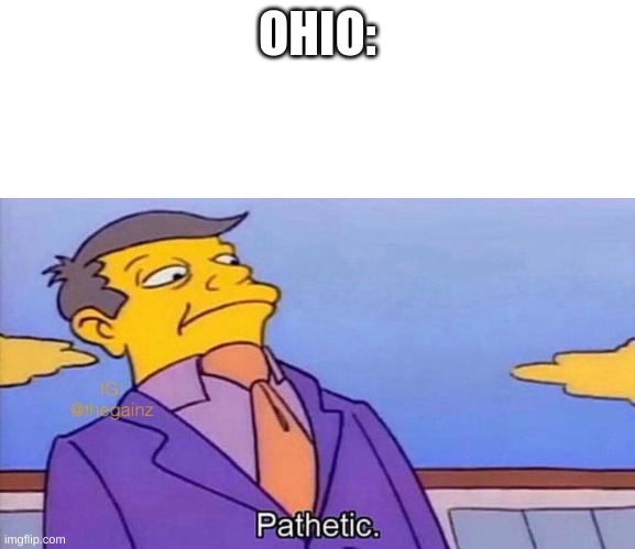 Pathetic | OHIO: | image tagged in pathetic | made w/ Imgflip meme maker