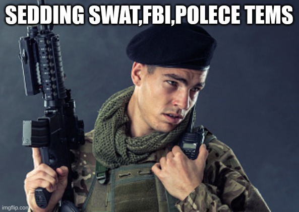 X received sir | SEDDING SWAT, FBI,POLECE TEMS | image tagged in x received sir | made w/ Imgflip meme maker