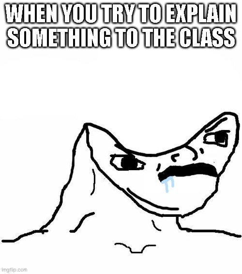 Angry Brainlet  | WHEN YOU TRY TO EXPLAIN SOMETHING TO THE CLASS | image tagged in angry brainlet | made w/ Imgflip meme maker