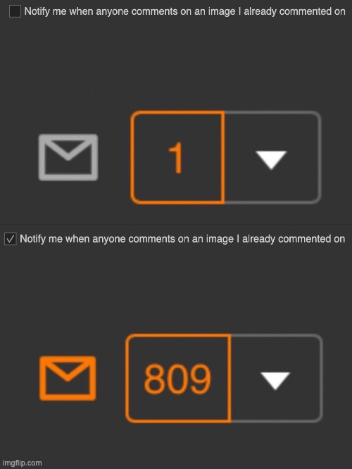 Why is this a feature | image tagged in 1 notification vs 809 notifications with message | made w/ Imgflip meme maker
