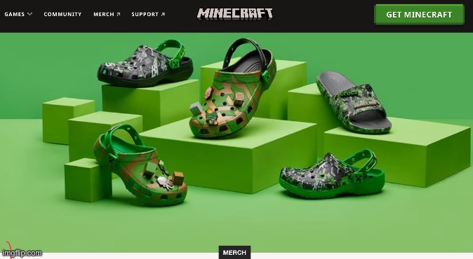 Hell yes | image tagged in minecraft,crocs | made w/ Imgflip meme maker