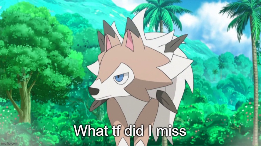 What's this shit with nonlol150 | What tf did I miss | image tagged in lycanroc | made w/ Imgflip meme maker