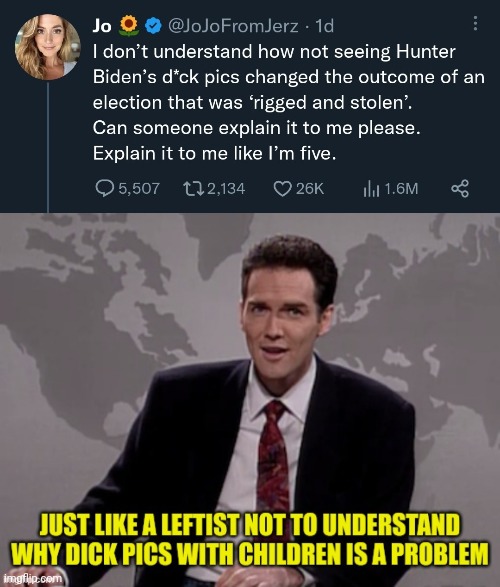 Every leftist is a liar or an idiot | image tagged in weekend update with norm,joe biden,hunter biden,pedophiles,leftists | made w/ Imgflip meme maker