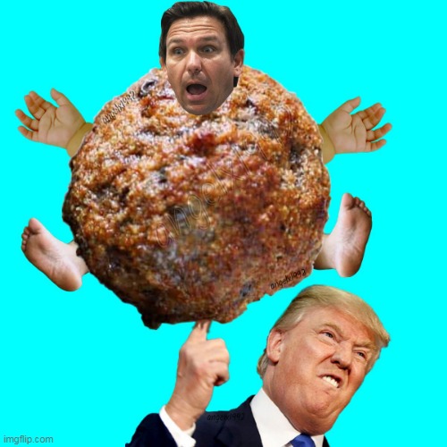 meatball ron | image tagged in meatball,florida,donald trump the clown,moron desantis,clown car republicans,food | made w/ Imgflip meme maker