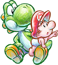 High Quality Yoshi & baby Mario Blank Meme Template