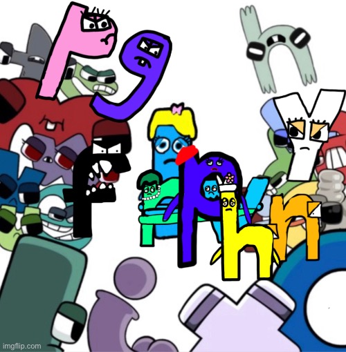 I added more people in my drawing | image tagged in cata letter l,alphabet lore | made w/ Imgflip meme maker