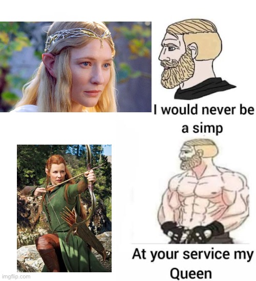 I would never be simp | image tagged in i would never be simp,lord of the rings,the hobbit,memes | made w/ Imgflip meme maker