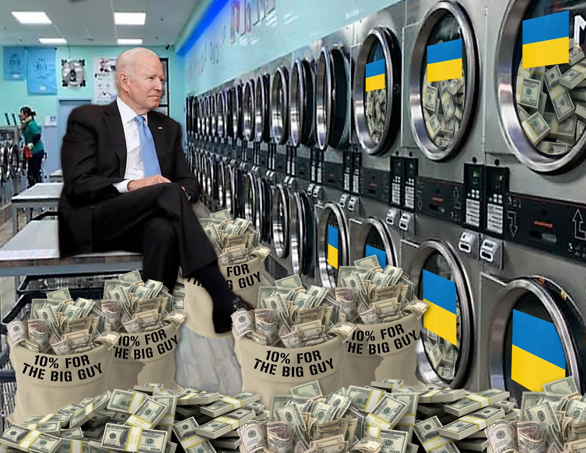 10% For the Big Guy | image tagged in ukraine,money laundering,money laundry,extortion,taxpayer money,government corruption | made w/ Imgflip meme maker