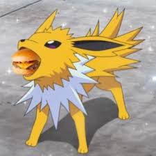 Jolteon eating burger Blank Meme Template