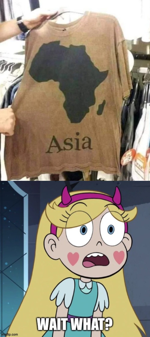 What?!?! That's Africa! Not Asia! | image tagged in star butterfly wait what,star vs the forces of evil,africa,asia,memes,you had one job | made w/ Imgflip meme maker