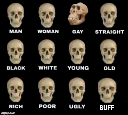 idiot skull | BUFF | image tagged in idiot skull | made w/ Imgflip meme maker