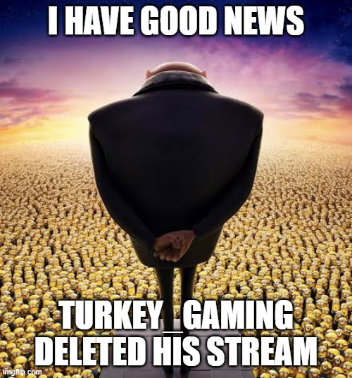 We did it MSMG Users | I HAVE GOOD NEWS; TURKEY_GAMING DELETED HIS STREAM | image tagged in msmg,imgflip,memes,victory,funny,we won | made w/ Imgflip meme maker