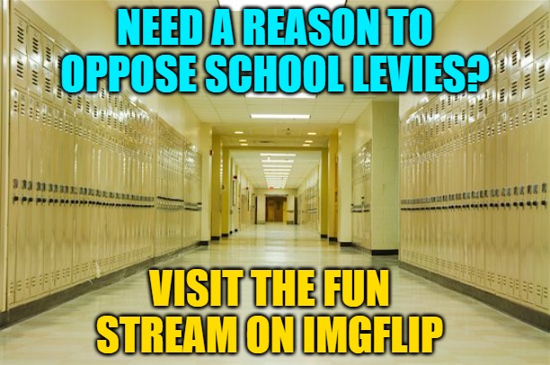 Failed Schools Create Failures | NEED A REASON TO OPPOSE SCHOOL LEVIES? VISIT THE FUN STREAM ON IMGFLIP | image tagged in high school hallway,imgflip users,fun stream,voting,lol,so true | made w/ Imgflip meme maker