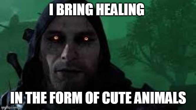 the crusaders that have been injured rest and watch some cute animals to get your spirits up again https://www.youtube.com/watch | I BRING HEALING; IN THE FORM OF CUTE ANIMALS | made w/ Imgflip meme maker