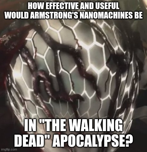 HOW EFFECTIVE AND USEFUL WOULD ARMSTRONG'S NANOMACHINES BE; IN "THE WALKING DEAD" APOCALYPSE? | made w/ Imgflip meme maker