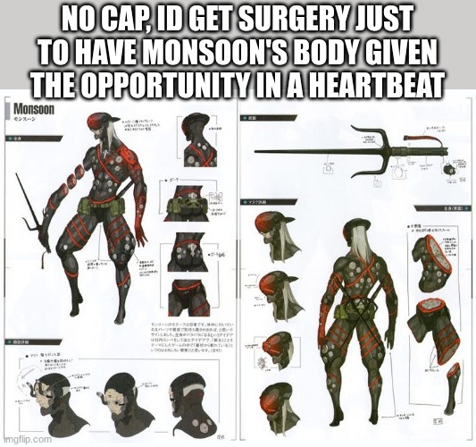 NO CAP, ID GET SURGERY JUST TO HAVE MONSOON'S BODY GIVEN THE OPPORTUNITY IN A HEARTBEAT | made w/ Imgflip meme maker