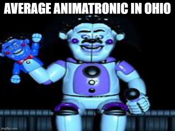 send help ☠? | AVERAGE ANIMATRONIC IN OHIO | image tagged in only in ohio,fnaf | made w/ Imgflip meme maker