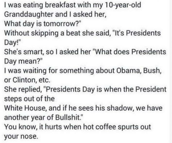 Kids say the darndest things. | image tagged in presidents day,shadow government,deep state,bullshit,shitpost | made w/ Imgflip meme maker