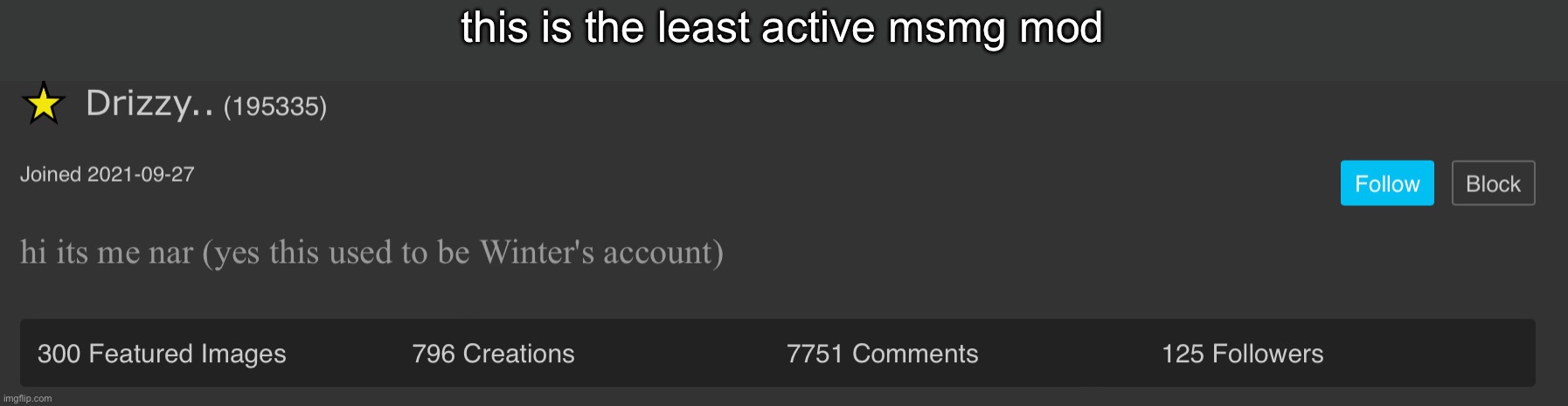 this is the least active msmg mod | made w/ Imgflip meme maker