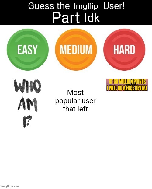 Idk; Most popular user that left | made w/ Imgflip meme maker