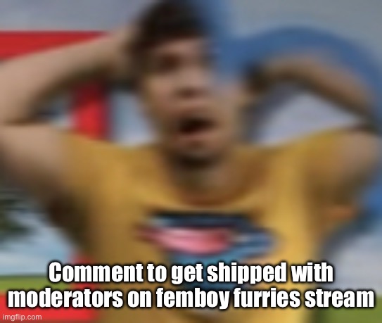 Mrbeast shocked | Comment to get shipped with moderators on femboy furries stream | image tagged in mrbeast shocked | made w/ Imgflip meme maker