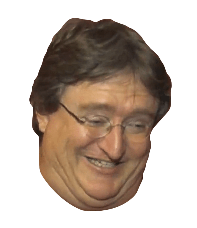 High Quality Gaben Head png Blank Meme Template