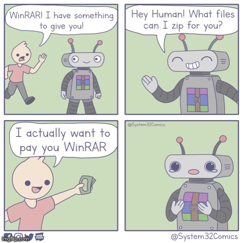 image tagged in comics,winrar,comics/cartoons,wholesome,wholesome content,memes | made w/ Imgflip meme maker