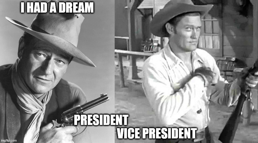 I HAD A DREAM; PRESIDENT                                                  VICE PRESIDENT | image tagged in one can wish | made w/ Imgflip meme maker