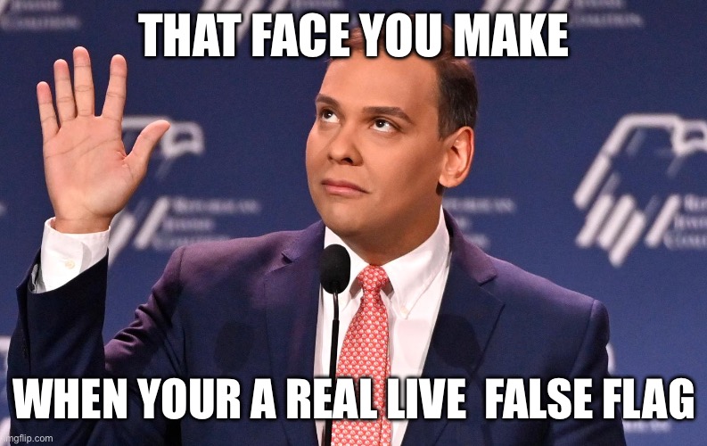 George Santos | THAT FACE YOU MAKE; WHEN YOUR A REAL LIVE  FALSE FLAG | image tagged in george santos,liberals,libtards,false flag,election fraud | made w/ Imgflip meme maker