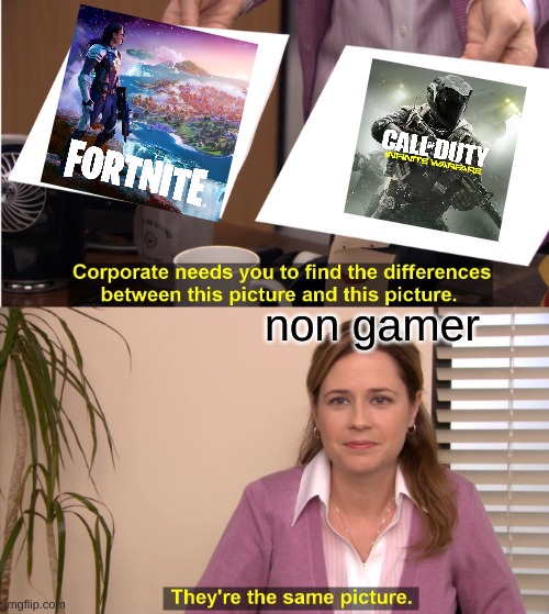 They're The Same Picture | non gamer | image tagged in memes,they're the same picture | made w/ Imgflip meme maker