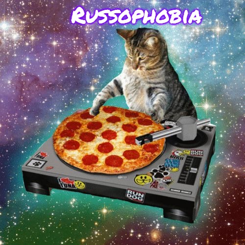 Space Cat Happy Birthday | Russophobia | image tagged in space cat happy birthday,slavic,russophobia | made w/ Imgflip meme maker