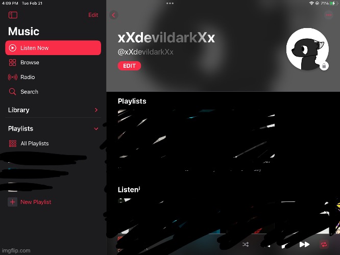 Idk bored again so here’s ma Apple Music ig if u wanna follow me :l | image tagged in yeah | made w/ Imgflip meme maker