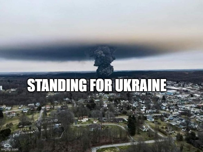 Ohio Chernobyl | STANDING FOR UKRAINE | image tagged in ohio chernobyl | made w/ Imgflip meme maker