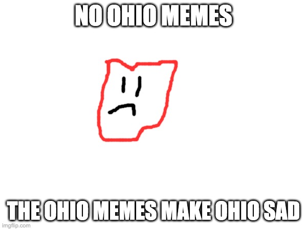 Stop ohio memers | NO OHIO MEMES; THE OHIO MEMES MAKE OHIO SAD | made w/ Imgflip meme maker