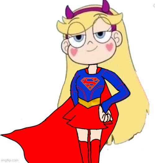 I’ve made this while at the bus to school | image tagged in star butterfly,supergirl,fanart,svtfoe,star vs the forces of evil,memes | made w/ Imgflip meme maker