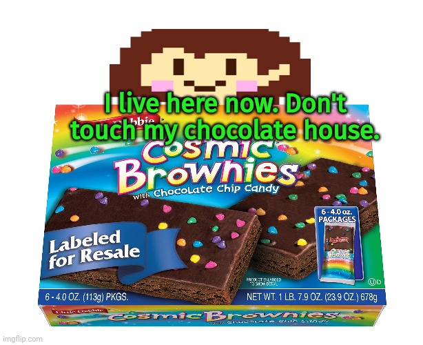 I live here now. Don't touch my chocolate house. | made w/ Imgflip meme maker