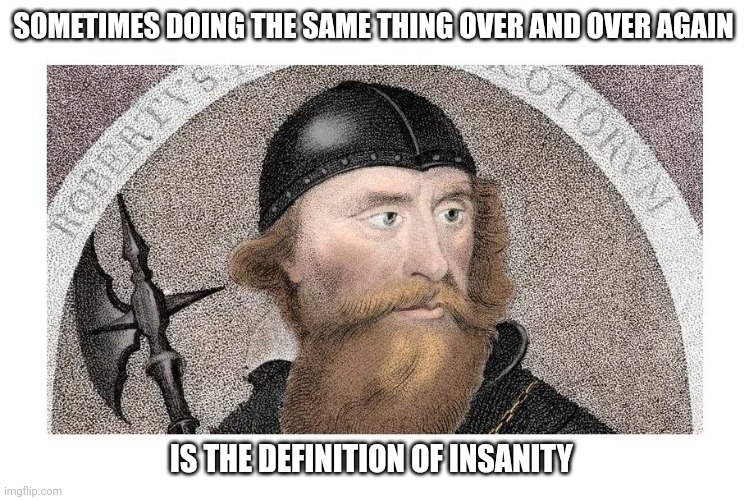 Insanity | SOMETIMES DOING THE SAME THING OVER AND OVER AGAIN; IS THE DEFINITION OF INSANITY | image tagged in funny memes | made w/ Imgflip meme maker