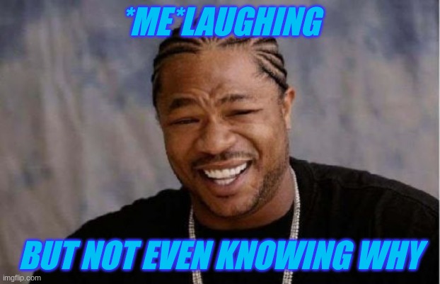 Yo Dawg Heard You | *ME*LAUGHING; BUT NOT EVEN KNOWING WHY | image tagged in memes,yo dawg heard you | made w/ Imgflip meme maker
