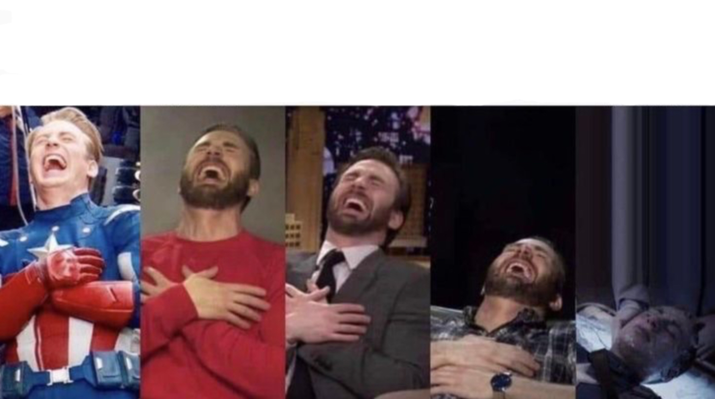 Captain America Laughing Transition Blank Meme Template