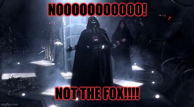 Vader nooooooooo | NOOOOOOOOOOO! NOT THE FOX!!!! | image tagged in vader nooooooooo | made w/ Imgflip meme maker