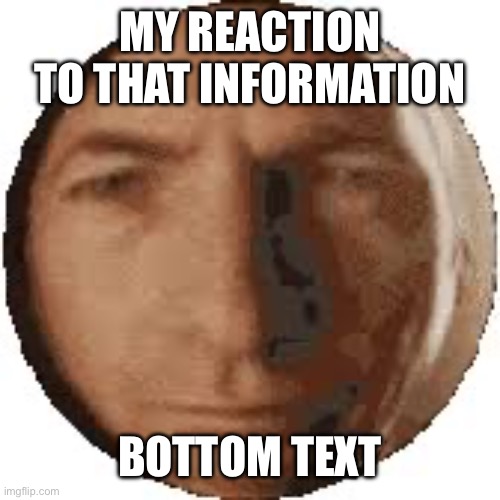 Ball goodman | MY REACTION TO THAT INFORMATION BOTTOM TEXT | image tagged in ball goodman | made w/ Imgflip meme maker