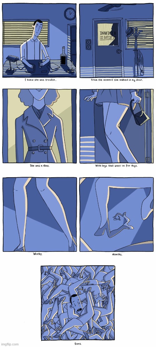 Never Ending Legs | image tagged in comics | made w/ Imgflip meme maker