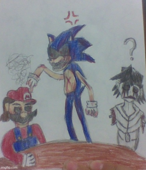 Ok I got this simple explanation | image tagged in sonic exe,creepypasta,drawing | made w/ Imgflip meme maker