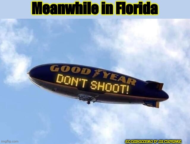 Don't shoot!!! | Meanwhile in Florida; EL CABALLERO D' LA CUMBRE | image tagged in funny | made w/ Imgflip meme maker